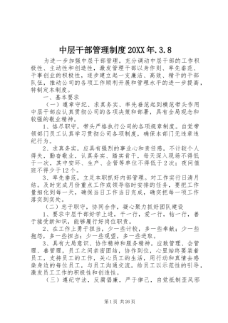 中层干部管理制度20XX年.3.8