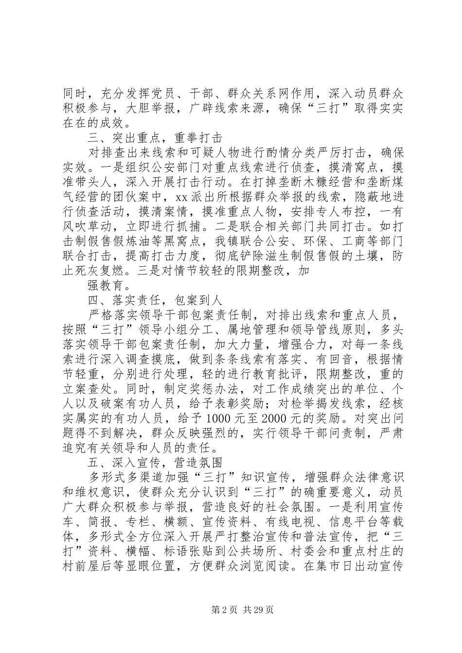 XX镇“三打两建”专项行动阶段性总结_第2页