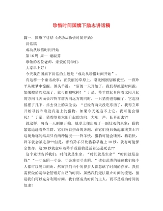 珍惜时间国旗下励志讲话稿 