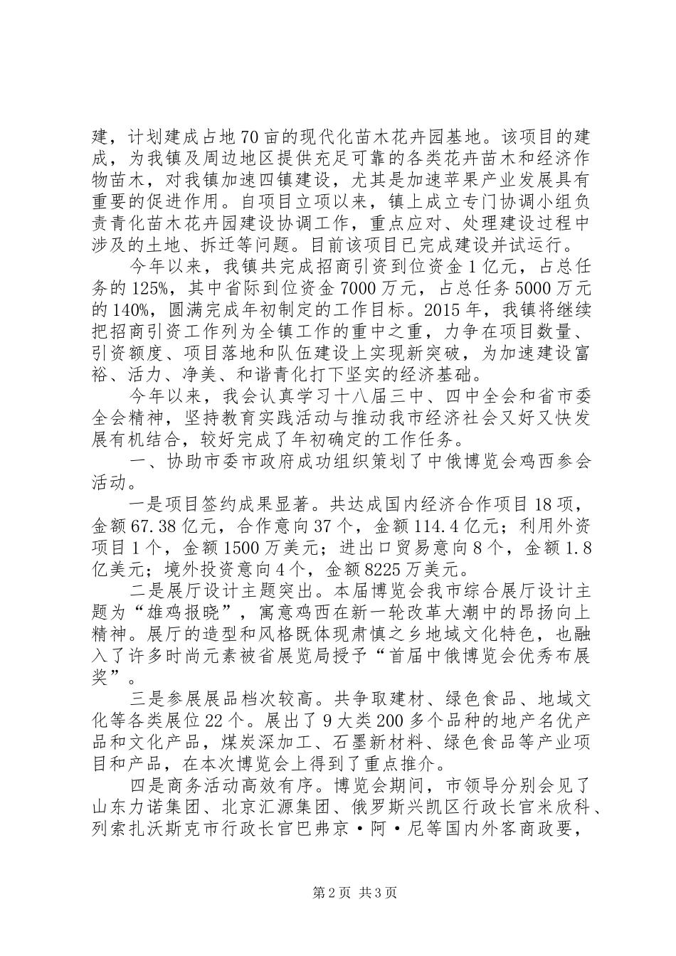 乡镇招商引资年度工作总结_第2页