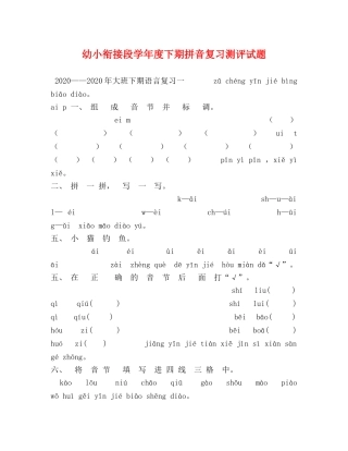 幼小衔接段学年度下期拼音复习测评试题 