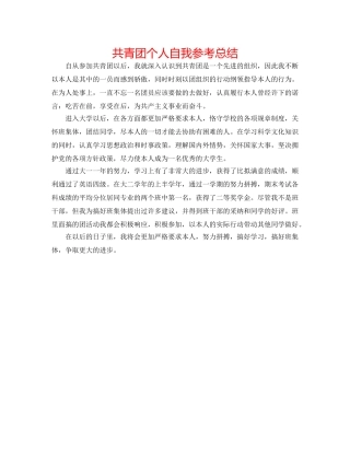 共青团个人自我参考总结 