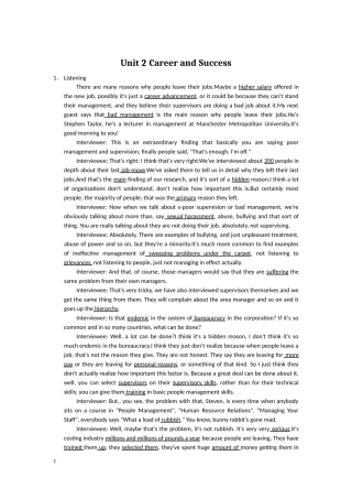 研究生英语视听-林美纹Llistening-Reading-Watching---unit-2-Career-and-Success