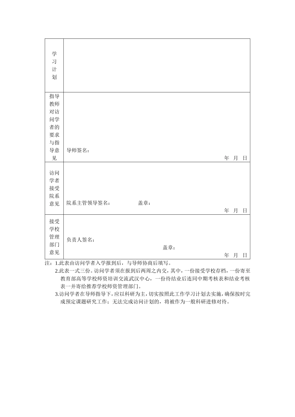一般国内访问学者研修工作计划表_第3页