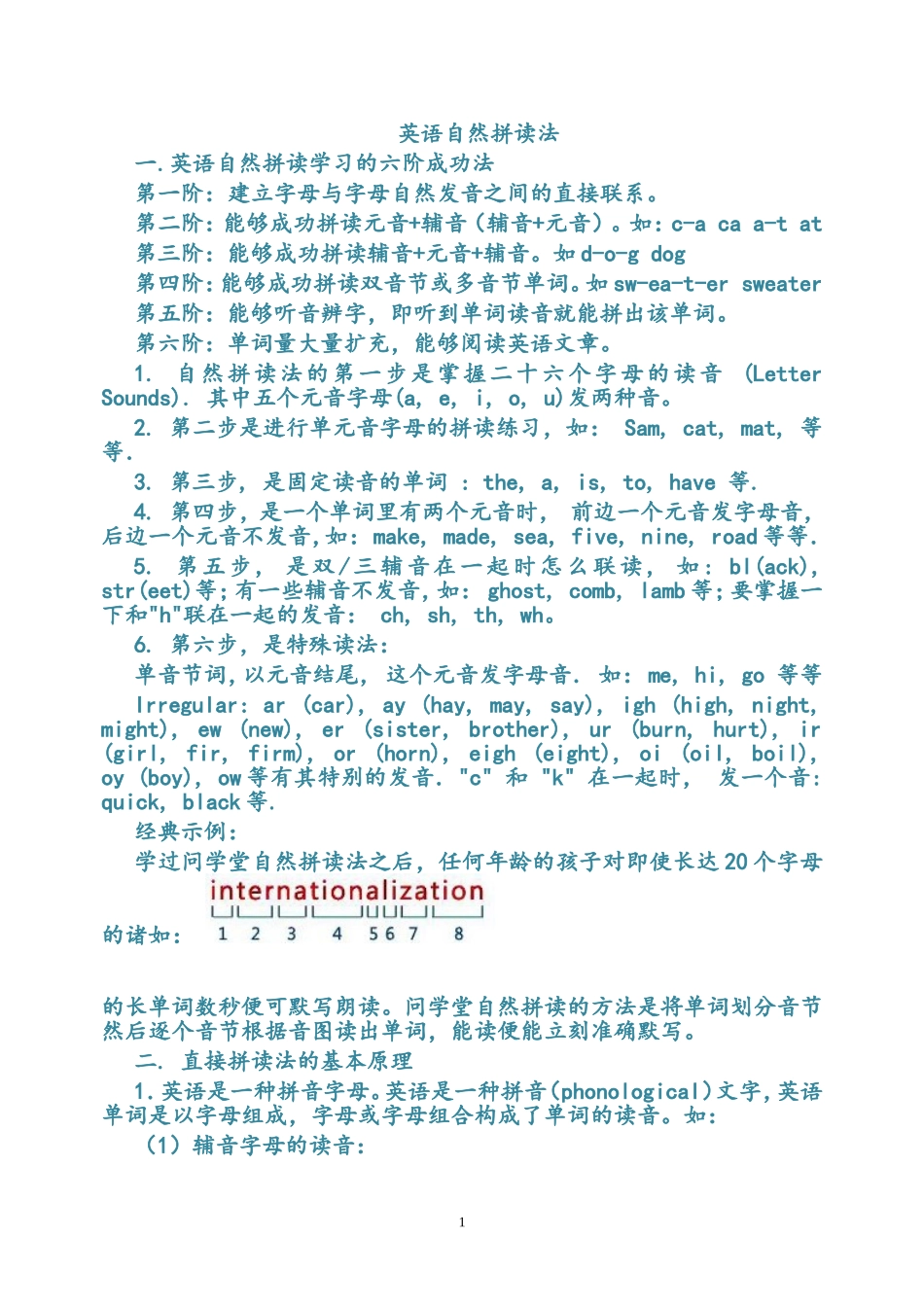 英语自然拼读法及自然拼读练习表(修订版)3_第1页