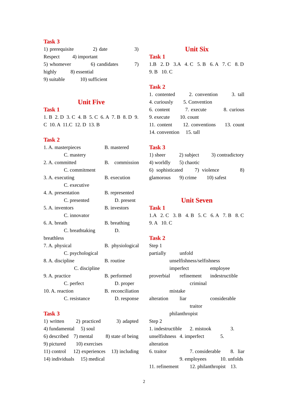 研究生英语综合教程(课后习题答案)_第2页