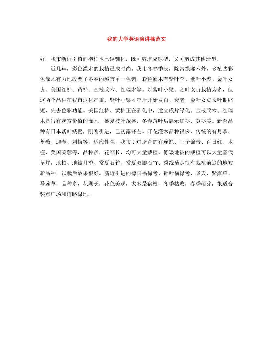 我的大学英语演讲稿范文 _第1页
