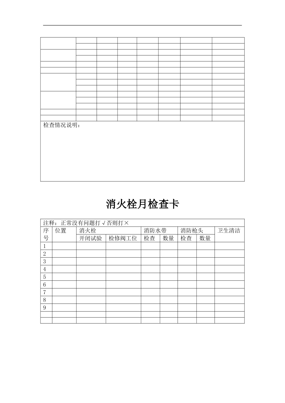 消防设备定期检查记录表_第2页