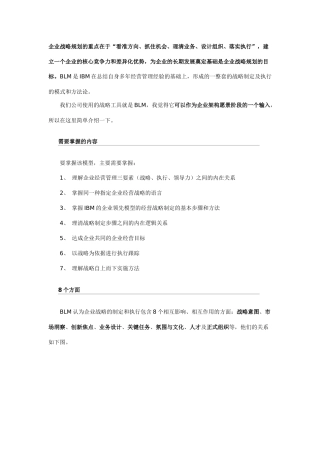 业务领先模型介绍(BLM)
