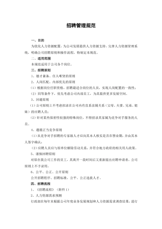招聘管理规范