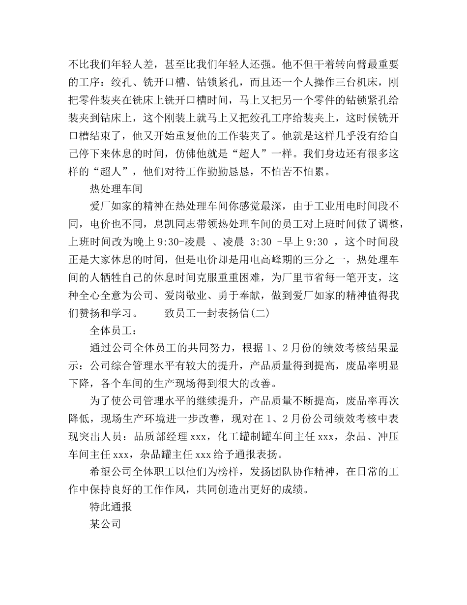 致优秀员工的表扬信范文五篇 _第2页