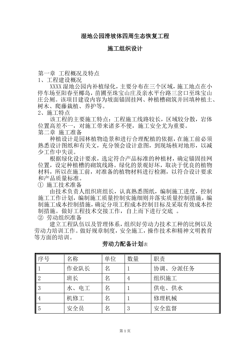 园林绿化施工组织设计完整版_第1页