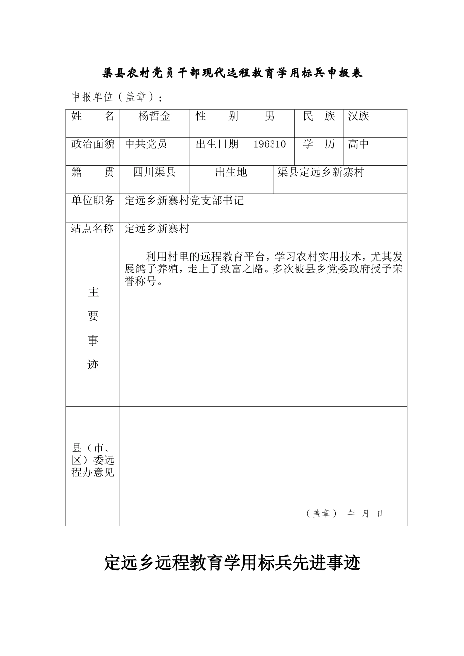 远程教育学用标兵申报表_第1页