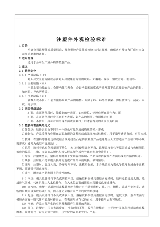 注塑件外观检验质量标准及规范