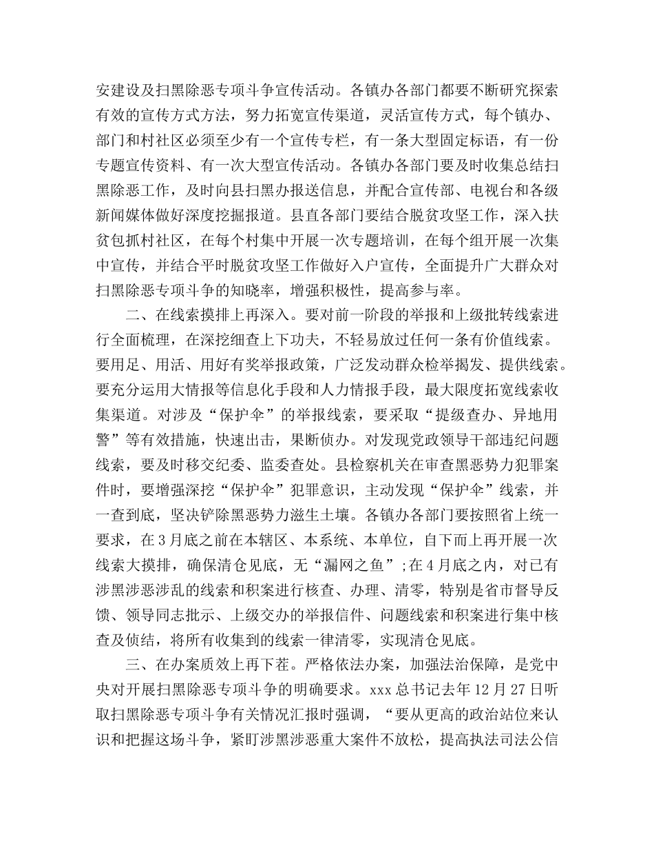 在县扫黑除恶专项斗争问题整改和重点工作部署推进会上的讲话 _第2页