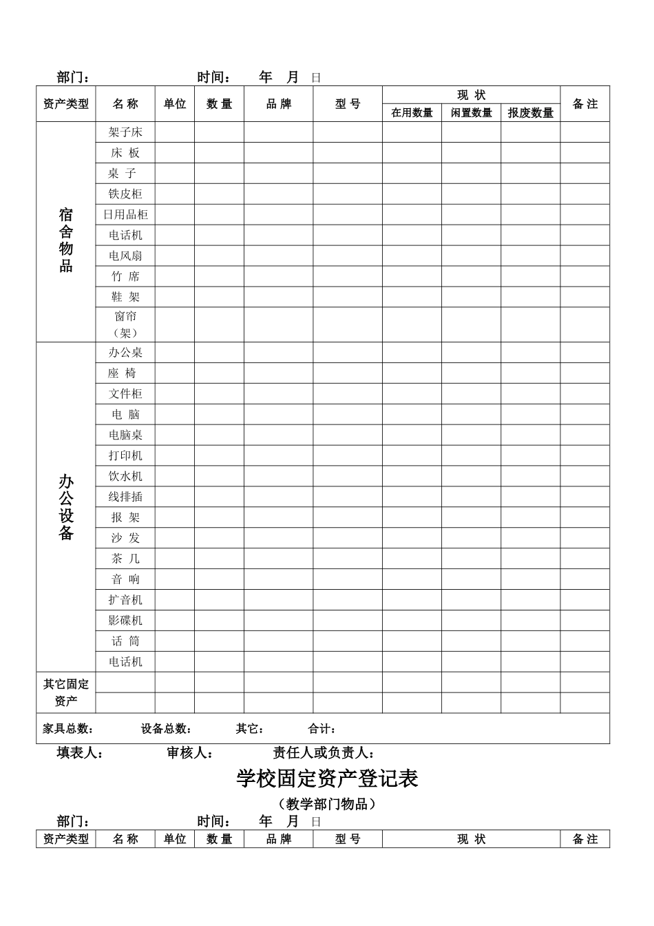 学校固定资产登记表_第2页