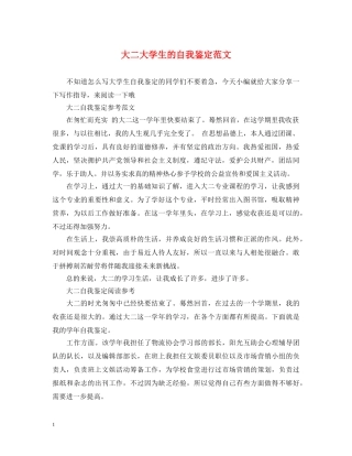 大二大学生的自我鉴定范文 