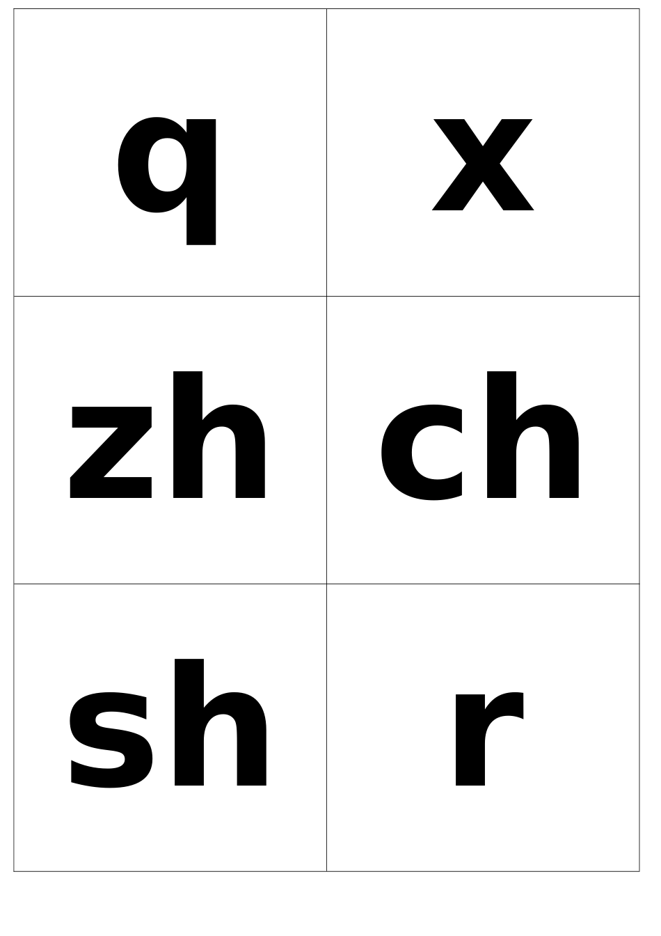 小学汉语拼音字母表字母卡片打印版_第3页