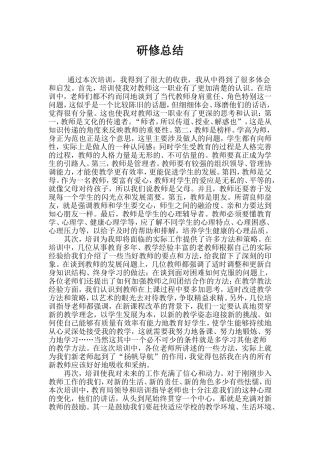 新招教师集中培训研修总结