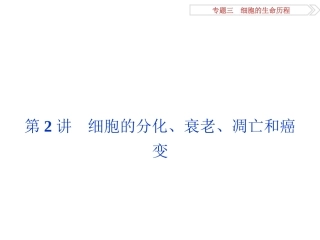 专题32细胞的分化、衰老、凋亡和癌变