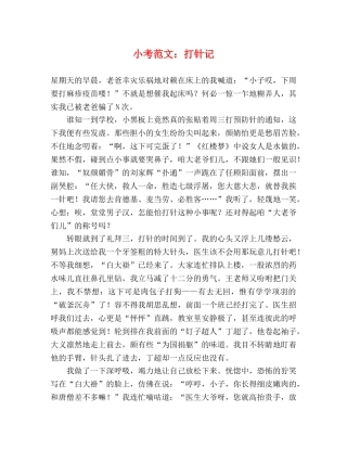 小考范文打针记 