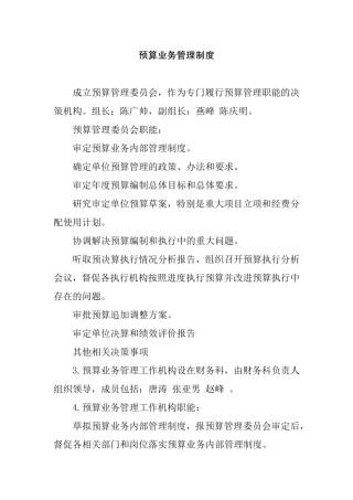 预算业务管理制度