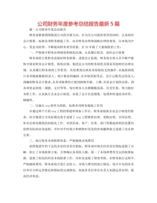 公司财务年度参考总结报告最新5篇 