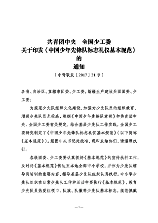 中国少年先锋队标志礼仪基本规范(1)