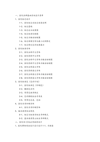 医院VI设计项目清单