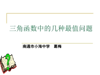 三角函数的最值问题（葛梅）