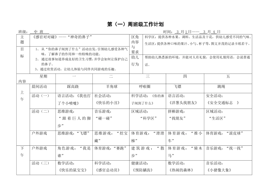 中班下学期1-16周周计划表_第1页
