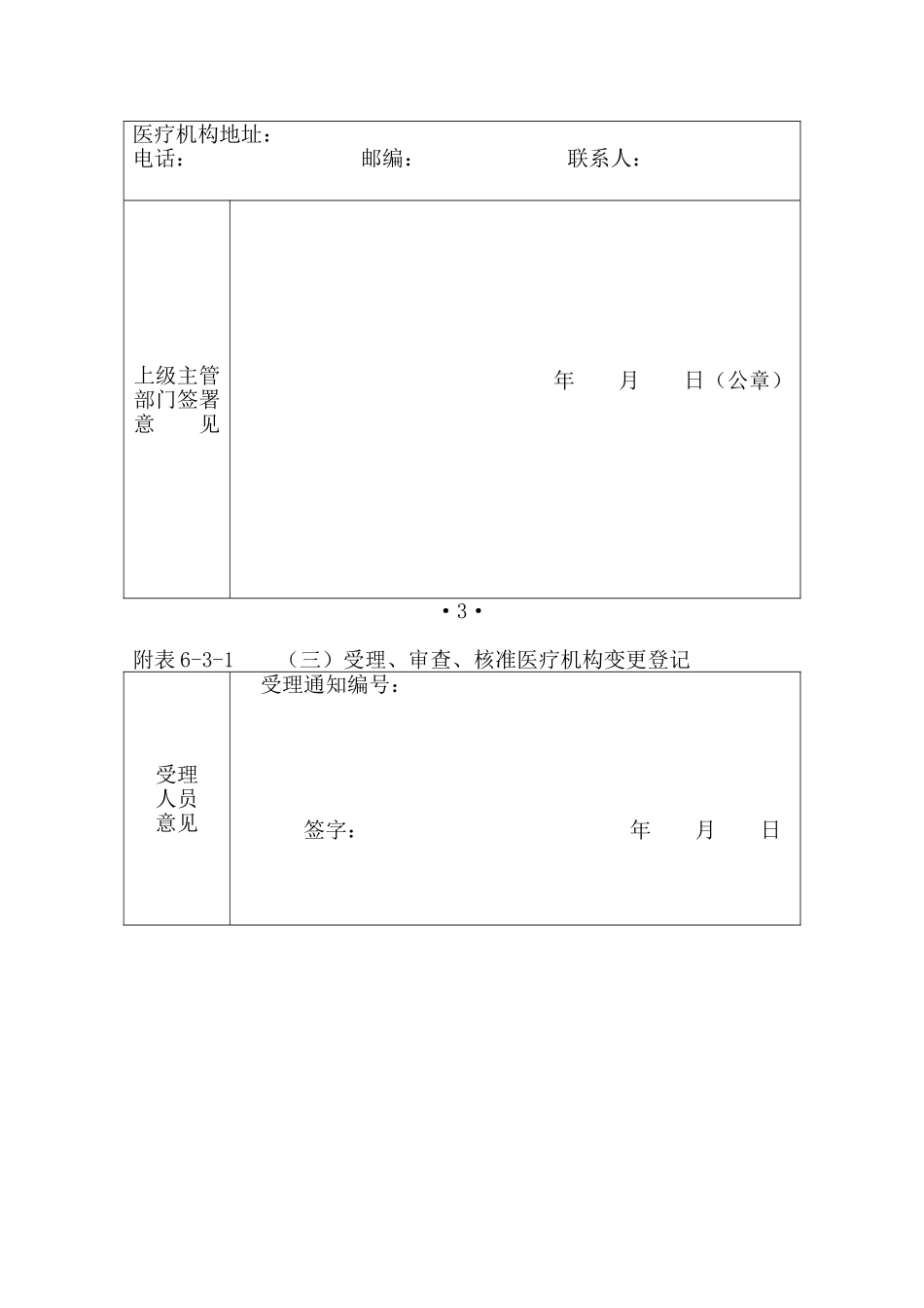 医疗机构申请变更登记注册书示范文本_第3页