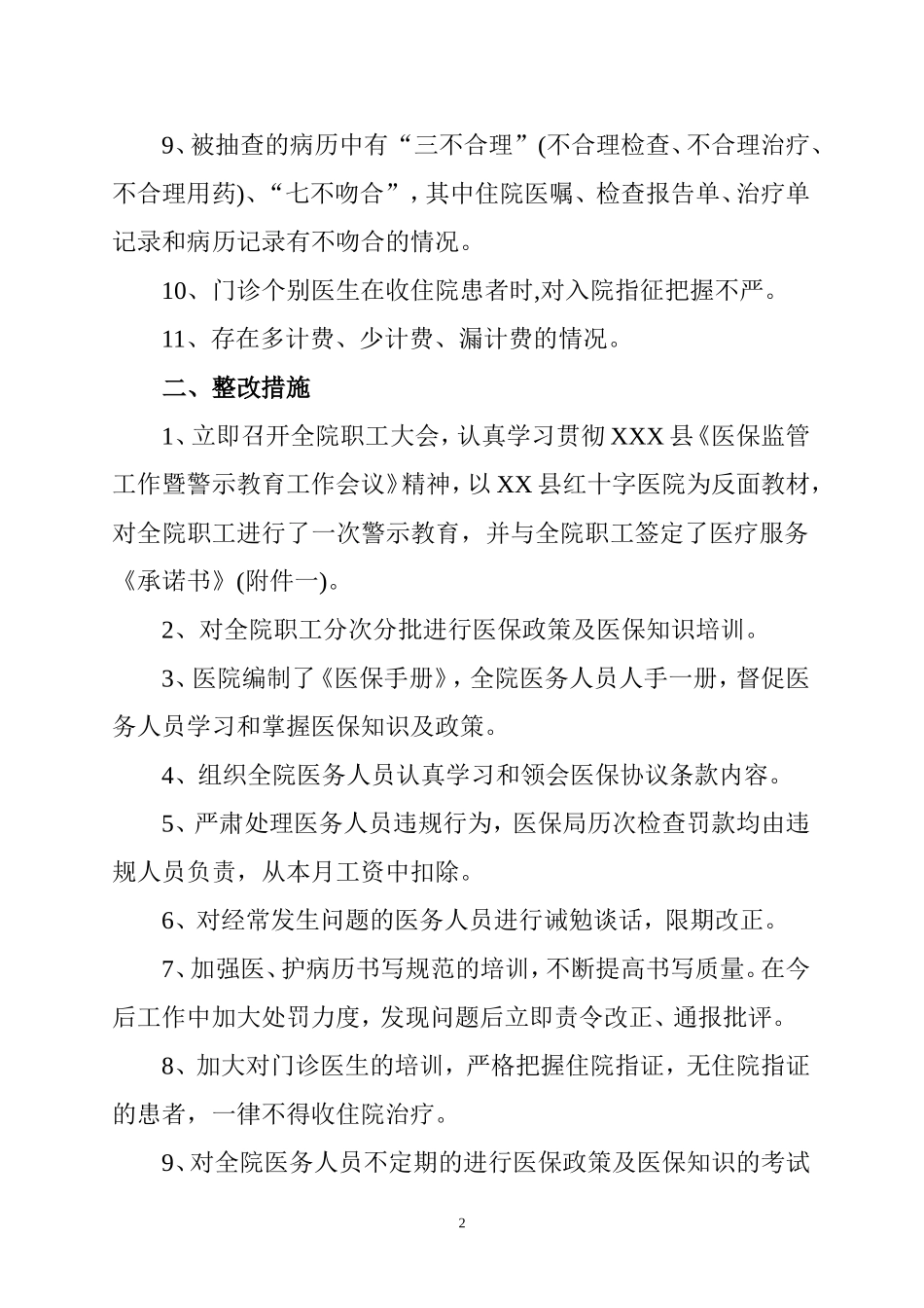 医保违规自查及整改情况汇报_第2页