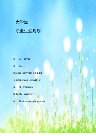 职业生涯规划书模版