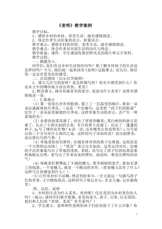 麦哨教学案例