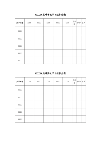 足球赛积分表