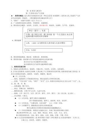 最新教师招聘笔试教育学各章知识点整理总结(山香终结版)
