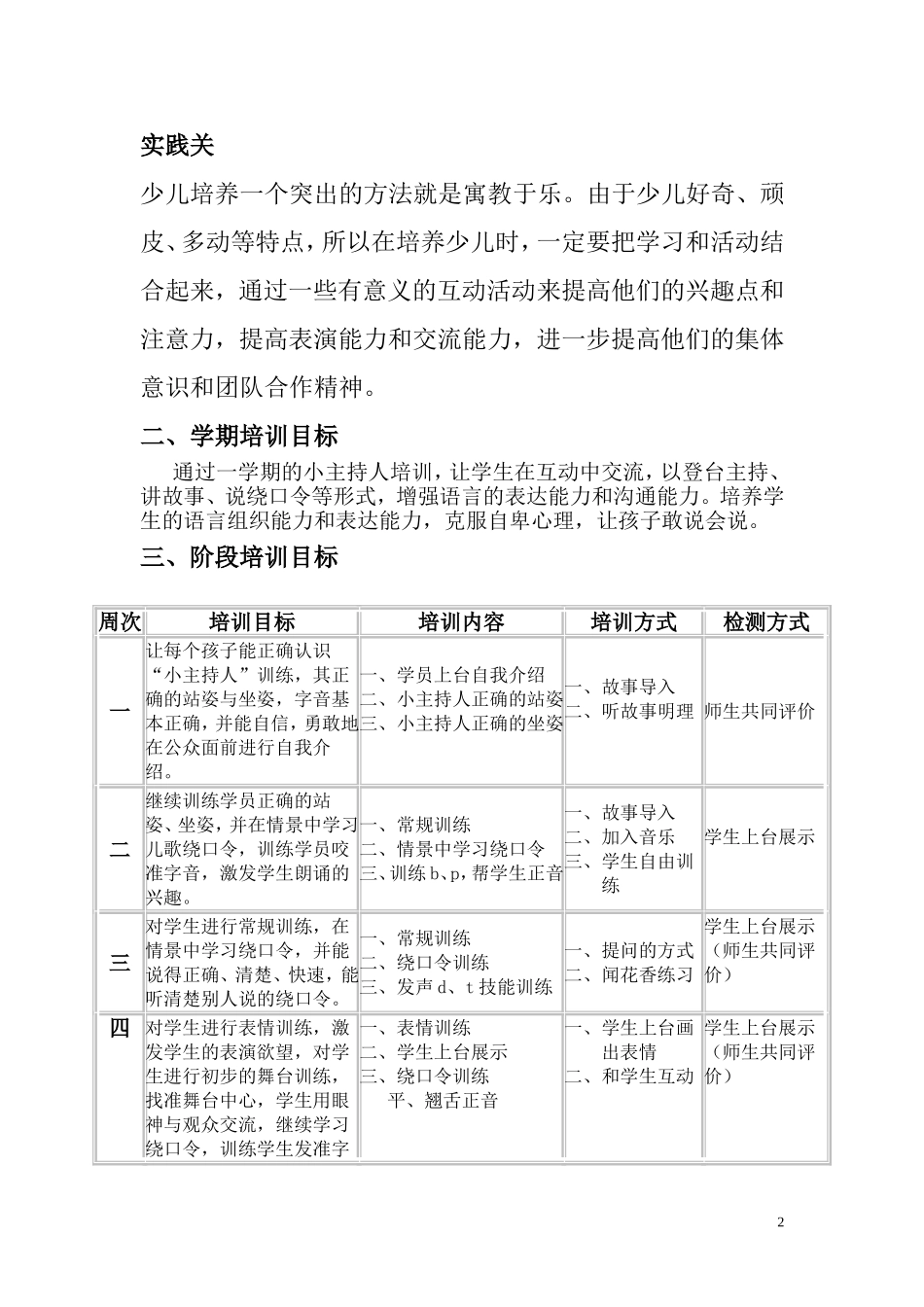 小学小主持人教学计划_第2页