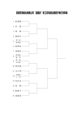 羽毛球比赛对阵表