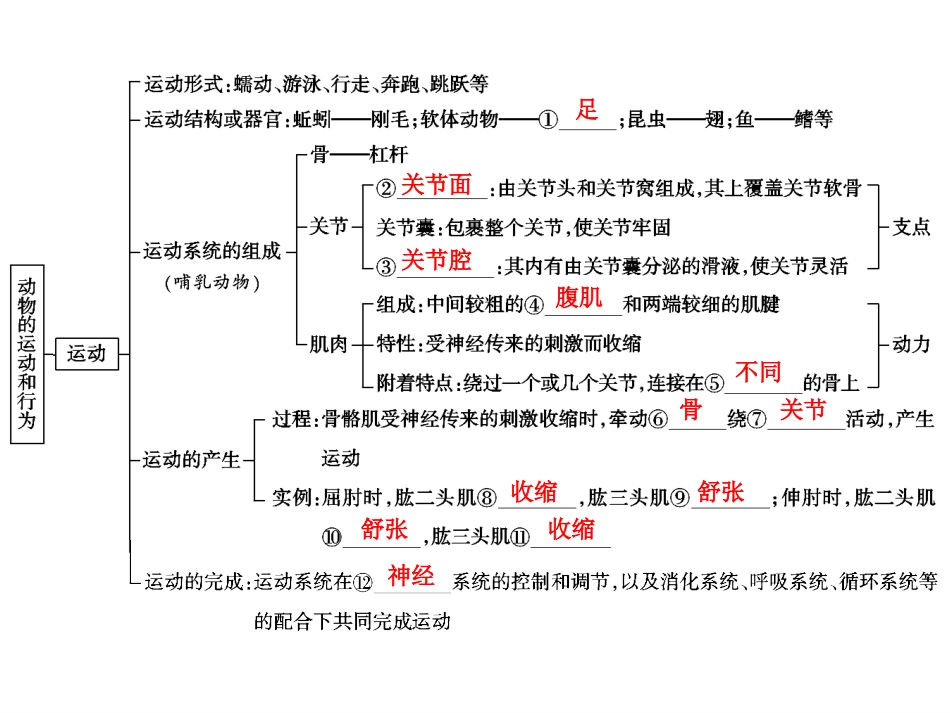 中考生物学专题知识整合·专题五动物的运动和行为_第2页