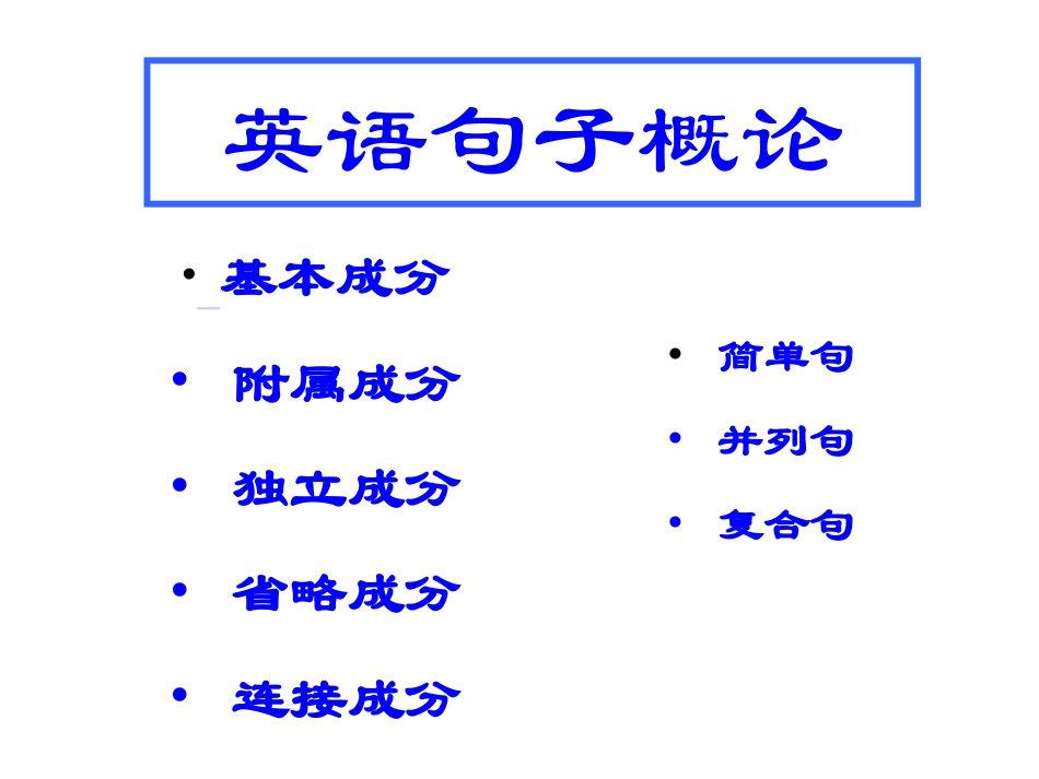 英语句子概论_第1页