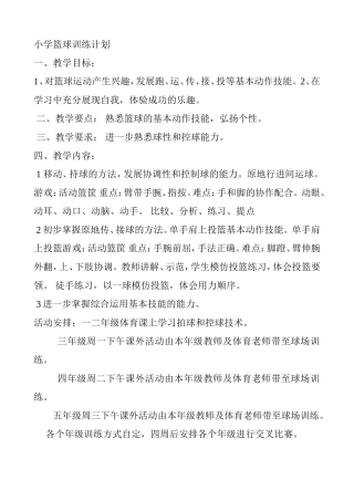 篮球训练计划