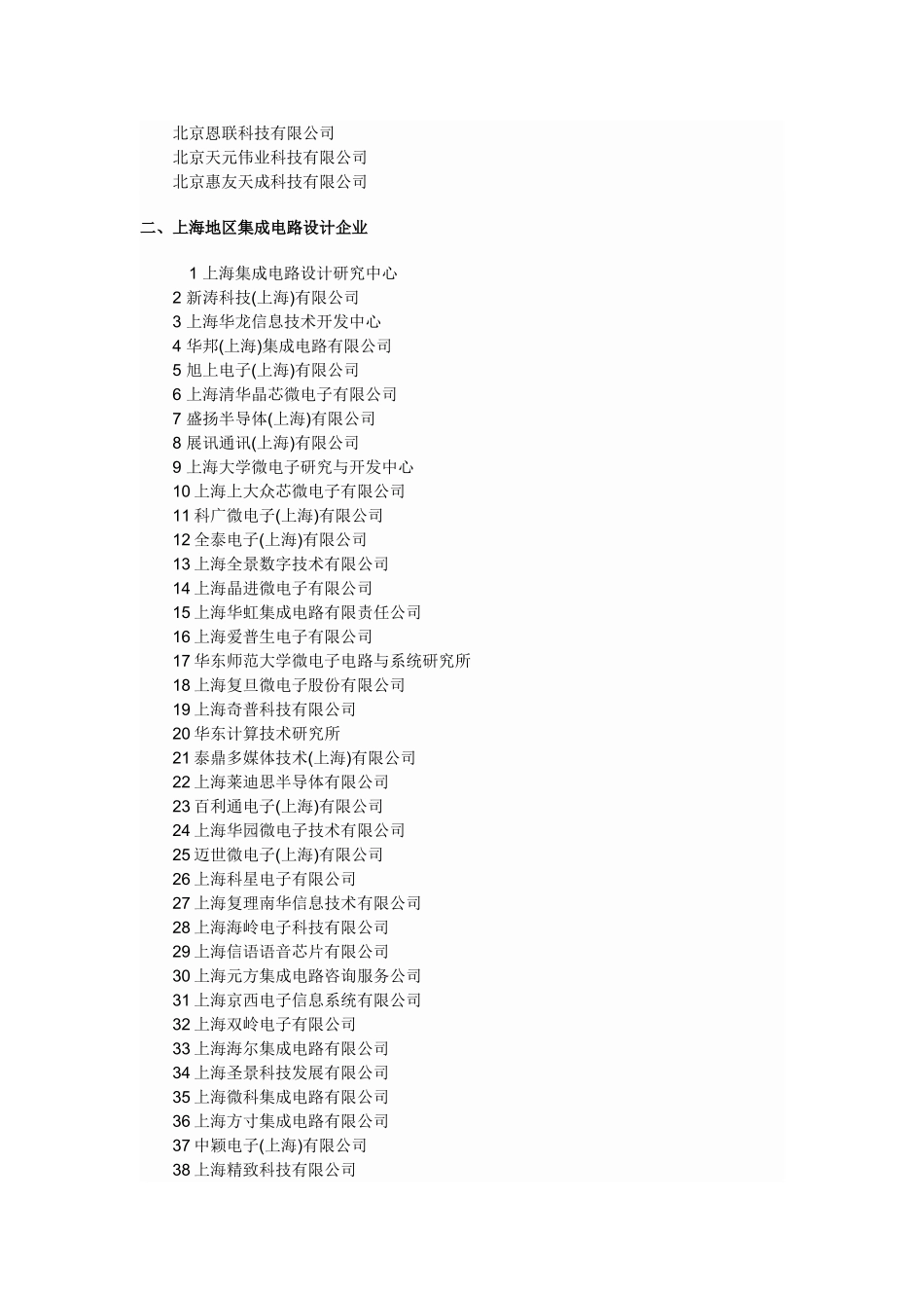 中国集成电路设计企业一览表_第2页