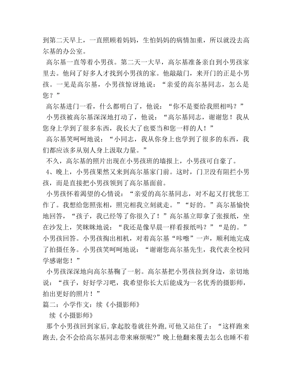 小摄影师续写作文200字 _第2页