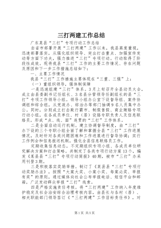 三打两建工作总结
