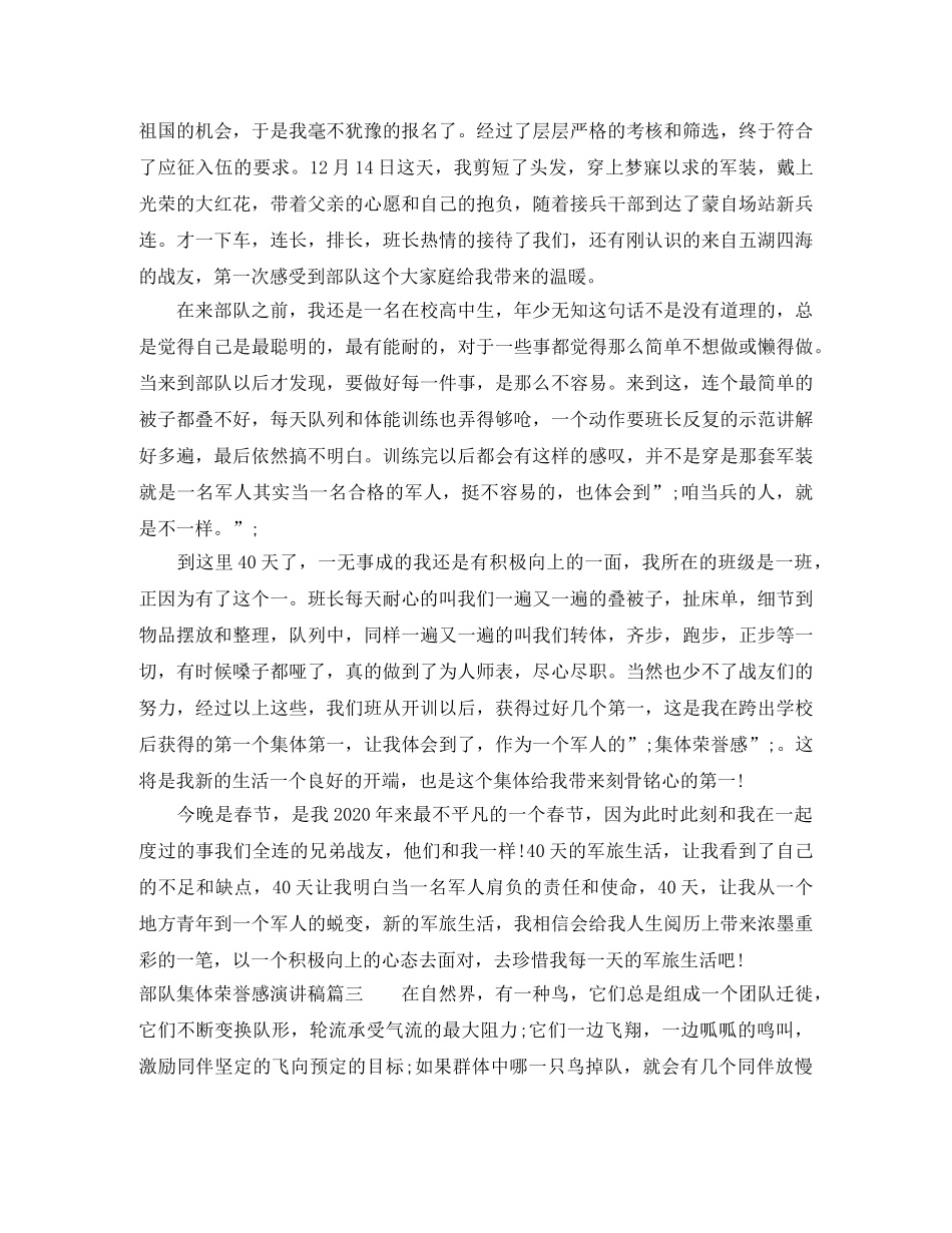 部队集体荣誉感演讲稿 _第3页