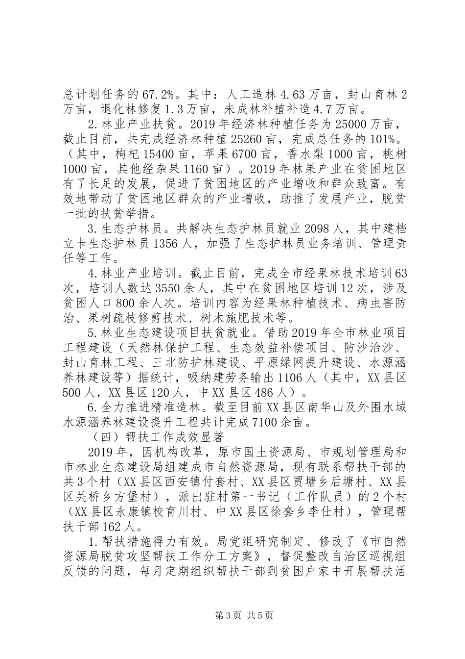 XX年度中卫市自然资源局的上半年脱贫攻坚工作总结_第3页