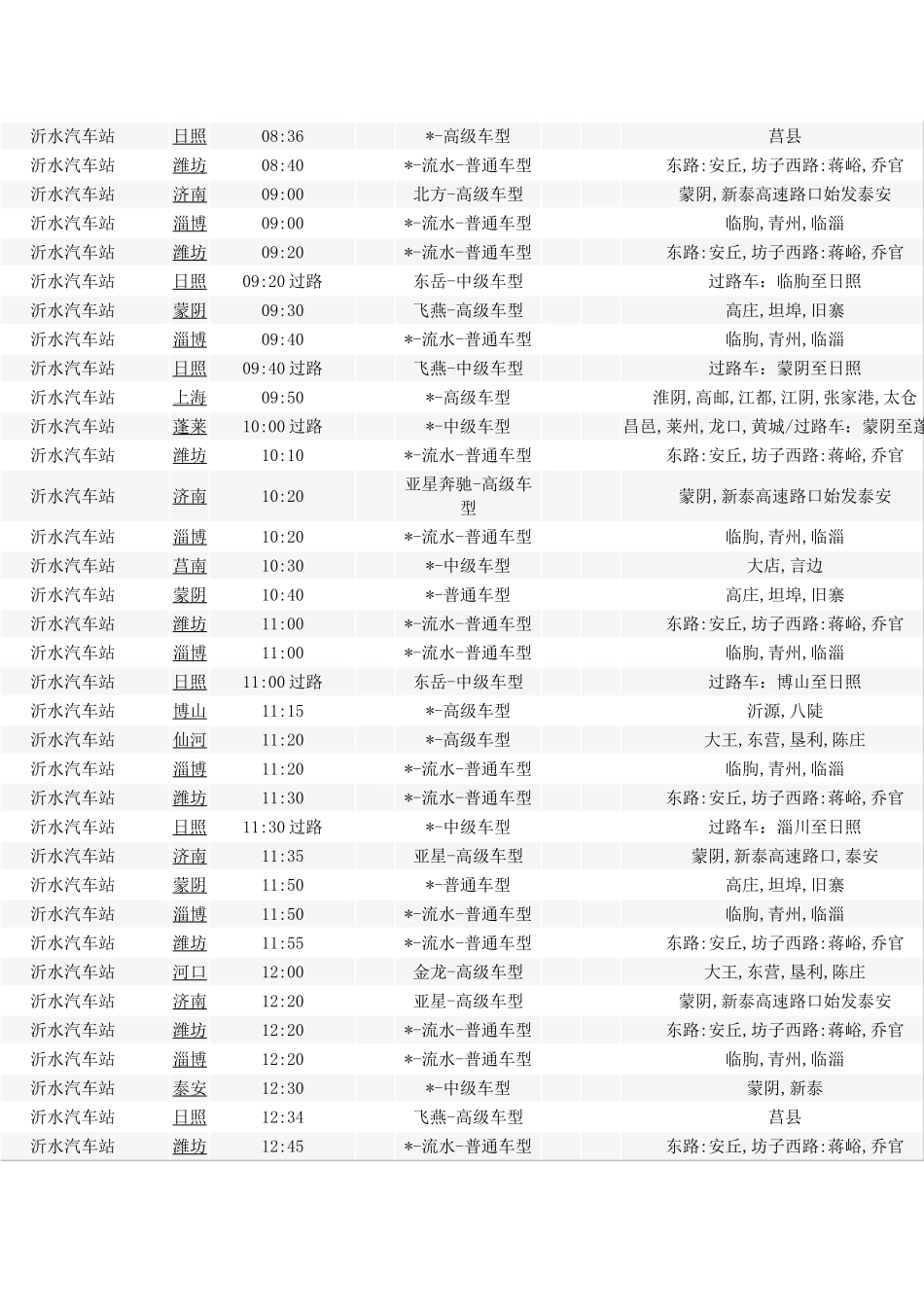 沂水县城乡客运站时间表_第2页