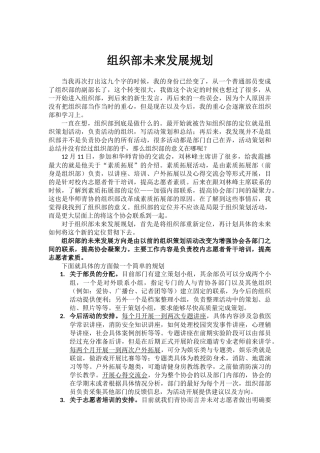 组织部未来发展规划