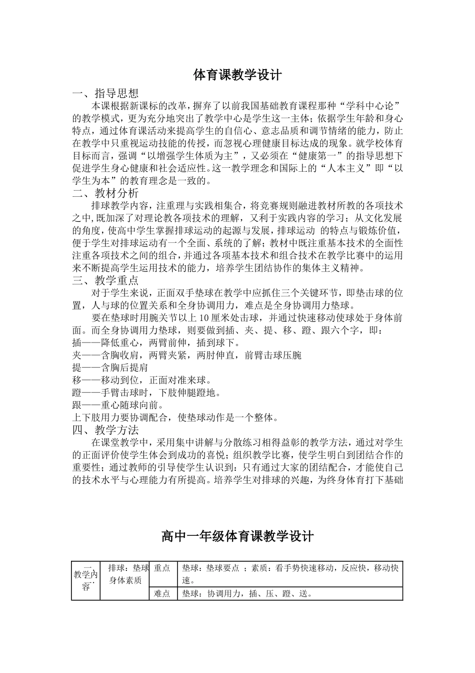 排球教学设计1_第1页